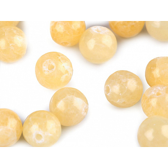 Natural Mineral / Gemstone Beads Yellow Jadeit Ø6 mm (package 16 pc.)