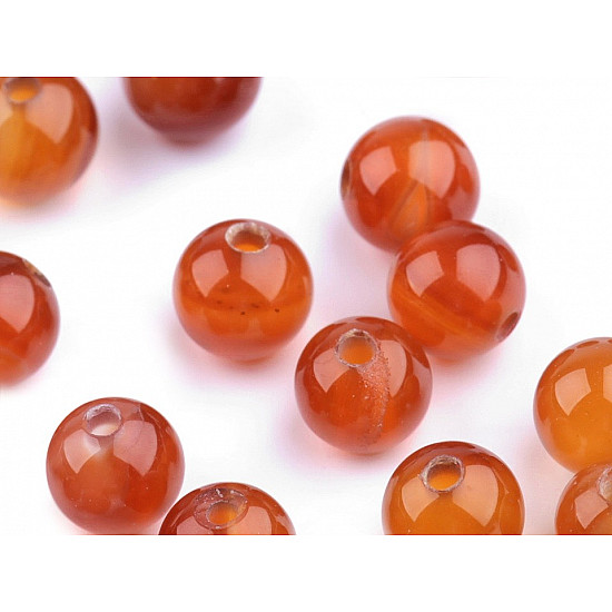 Synthetic Mineral Beads Carnelian Ø6 mm (package 10 pc.)