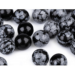 Natural Mineral / Gemstone Beads Snowflake Obsidian Ø8 mm (package 11 pc.)