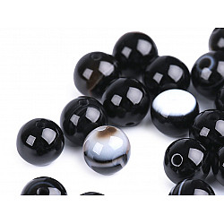 Synthetic Mineral Beads Black Agate Ø8 mm (package 10 pc.)