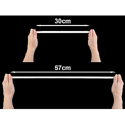 Elastic lat confecții, lățime 12 mm (card 5 m) - alb