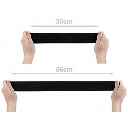 Elastic lat cu lurex la metru, 48 mm - negru