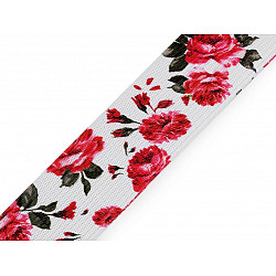 Printed Elastic width 30 mm - white, 1 ml.