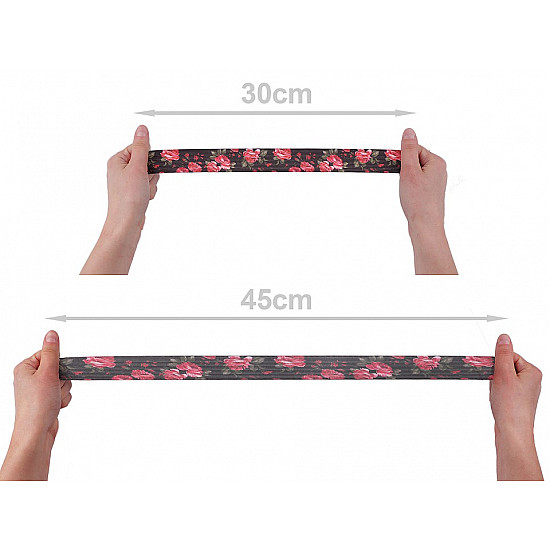 Printed Elastic width 30 mm - white, 1 ml.