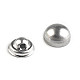 Self-cover Buttons size 16 all-metal, nickel, 100 pr.