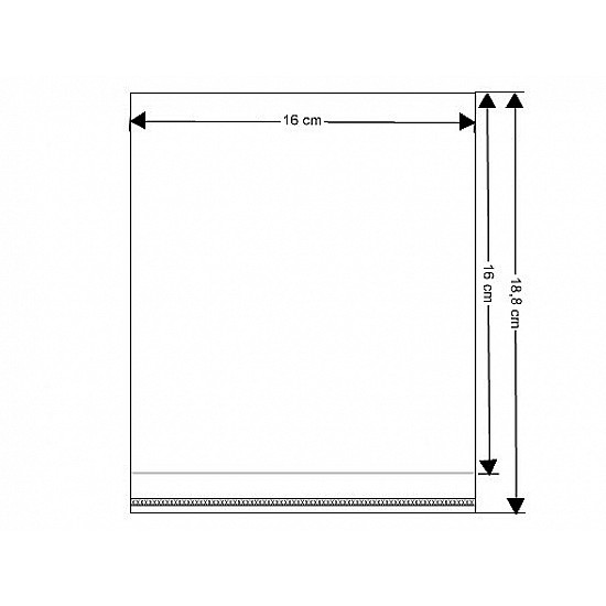 Clear Plastic Self-Adhesive Seal Bags 16x16 cm (package 100 pc.)