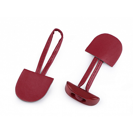 Duffle Coat / Toggle Horn Button Fastener, light wine red, 2 pr.