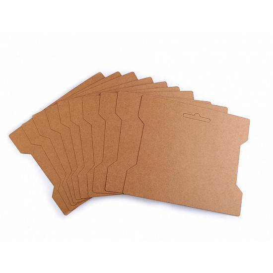 Paper Card Packaging Bobbin Spool 14x16.3 cm (package 100 pc.) - natural brown