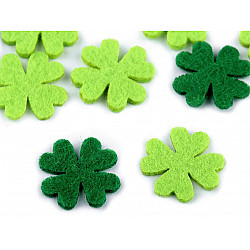 Felt Clover Leaf Ø20 mm, mix of colours, 10 pc.