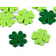 Felt Clover Leaf Ø20 mm, mix of colours, 10 pc.