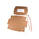 Paper Gift Box with Window and Ribbon (package 5 pc.) - natural brown