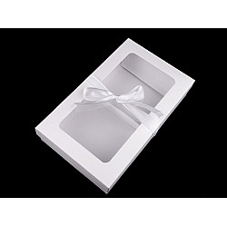 Folding Paper Box with Window and Ribbon (package 5 pc.) - white