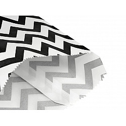 Paper Bag 10x14 cm (package 100 pc.) - white-black - chevron