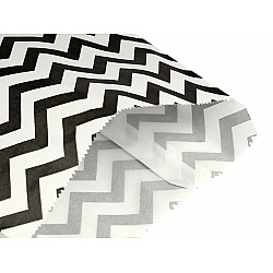 Paper Bag 13x17 cm (package 100 pc.) - white-black - chevron