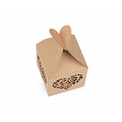 Wedding Paper Box / Favor Box - Natural (package 10 pc.) - natural - heart