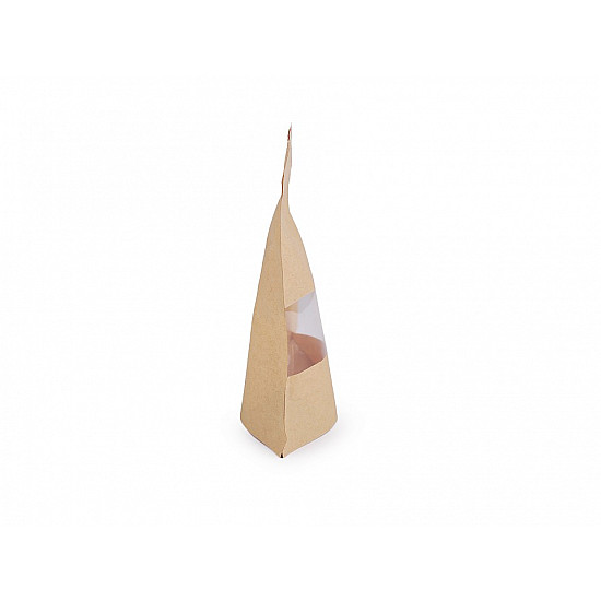 Paper Bag with Window Natural, small size (package 10 pc.) - (10 x 15 cm) natural medium