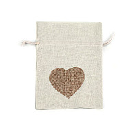 Cotton Drawstring Bag Heart 13x18 cm (package 10 pc.)