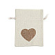 Cotton Drawstring Bag Heart 13x18 cm (package 10 pc.)