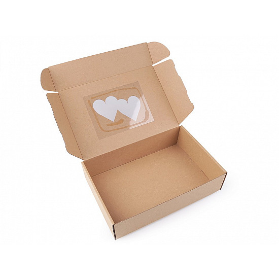 Paper Box - Heart natural brown