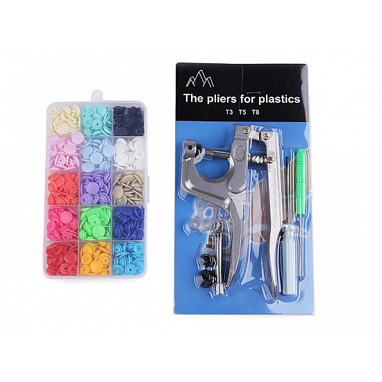 Set - Snap Pliers and Plastic Snaps size 20