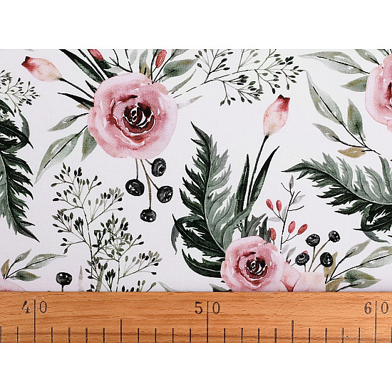 Jersey Knit Fabric Rose / Flowers (sold by the meter)