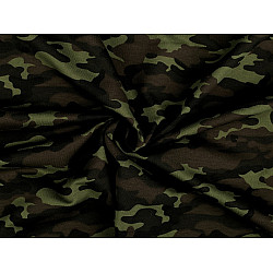 Single Knit Cotton Jersey Fabric, Green Camouflage (sold by the meter)