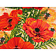 Cotton Waffle Pique Fabric Poppies - (sale by the meter)