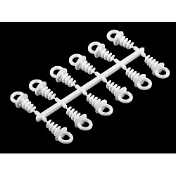 DIY Plastic Screw Eyes 1.1x2.5 cm for Polyester Shapes (set 12 pcs.) - white milk