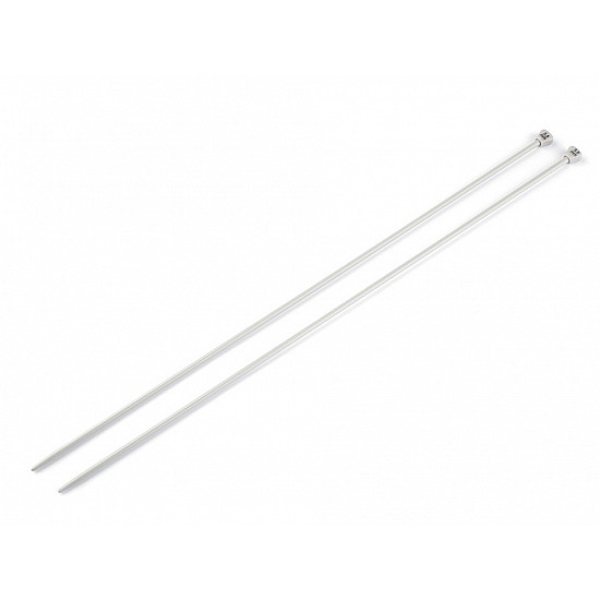 Straight Knitting Needles No. 3.5, silver