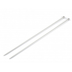 Straight Knitting Needles No. 5, silver