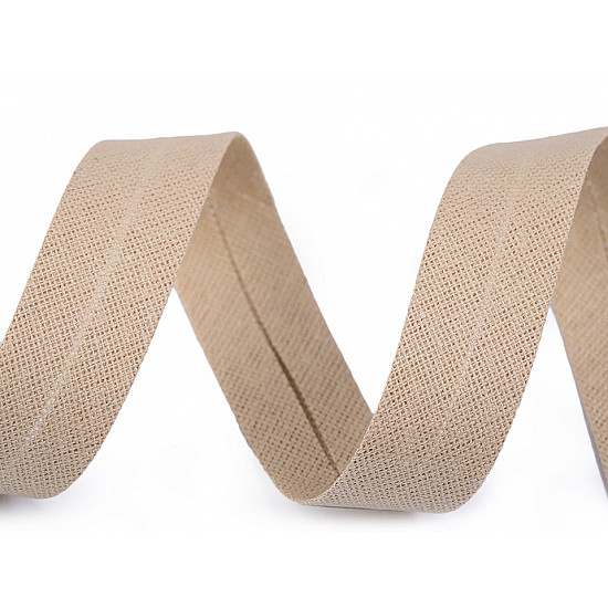 Cotton Bias Binding Tape width 18 mm folded (sold by the meter) - beige