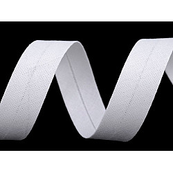 Cotton Bias Binding Tape width 18 mm folded (sold by the meter) - white