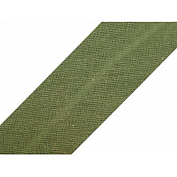 Single Fold Bias Binding cotton width 20 mm (card 25 m) - khaki