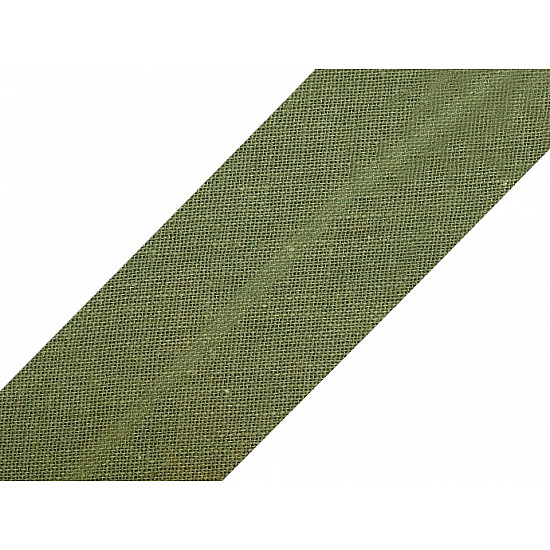 Single Fold Bias Binding cotton width 20 mm (card 25 m) - khaki