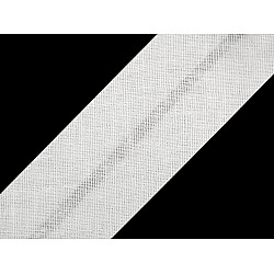 Single Fold Bias Binding cotton width 30mm (card 25 m) - white