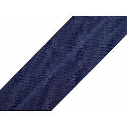 Single Fold Bias Binding cotton width 30mm (card 25 m) - dark blue