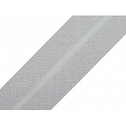 Single Fold Bias Binding cotton width 30mm (card 25 m) - lightgrey