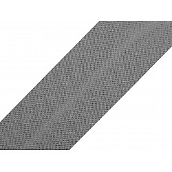 Single Fold Bias Binding cotton width 30mm (card 25 m) - dark grey