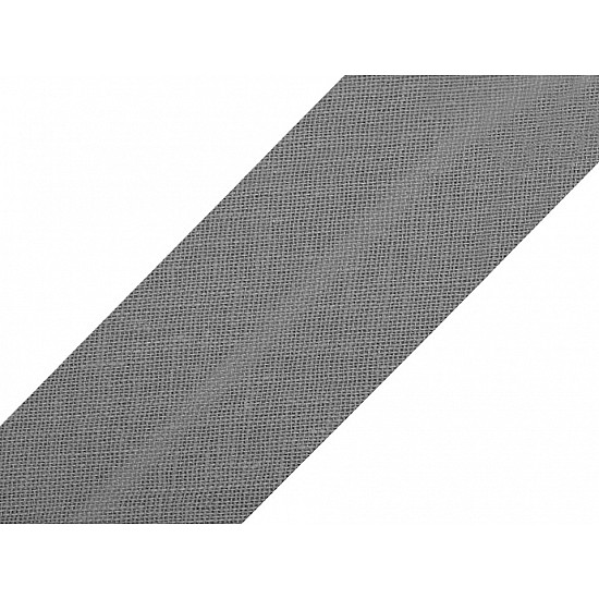 Single Fold Bias Binding cotton width 30mm (card 25 m) - dark grey