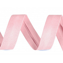 Cotton Bias Binding Tape width 20 mm folded, elastic - light pink, 1 ml.