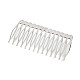 Metal Hair Comb 40x75 mm, platinum, 4 pc.