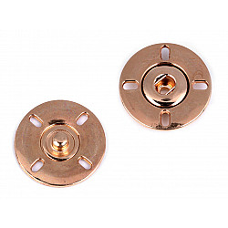 Design Sew on Metal Press Snaps / Fasteners Ø25 mm, pink gold, 2 pr.