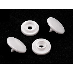 Plastic Snap Fastener size 16', white, 50 set