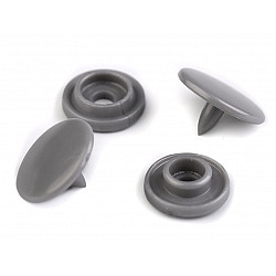 Plastic Snap Fastener size 16', grey, 50 set