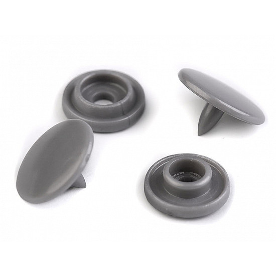 Plastic Snap Fastener size 16, grey, 50 set