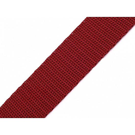 Polypropylene webbing width 30 mm, light wine red, 5 m