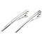 Alligator Hair Clip with Teeth 75 mm, silver, 4 pc.