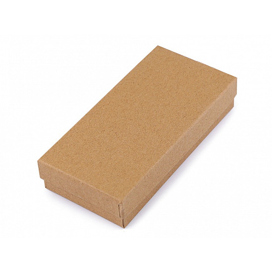 Paper Gift Box Natural 7x14 cm for Jewellery (1 pc.) - natural brown