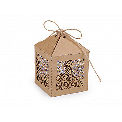 Wedding Paper Box / Favor Box - Natural (package 10 pc.) - natural - flowers