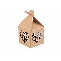 Wedding Paper Box / Favor Box - Natural (package 10 pc.) - natural - heart